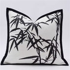Bamboo Leaf Embroidery / 45x45 / Pillowcase