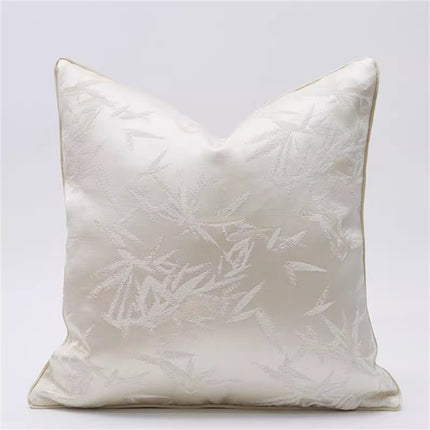Living Room Sofa Bamboo Leaf Embroidery Cushion Cover Model Room