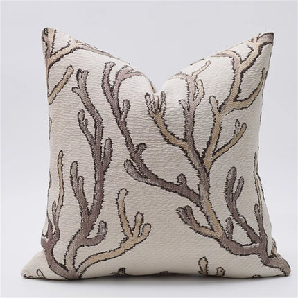 Living Room Sofa Bamboo Leaf Embroidery Cushion Cover Model Room