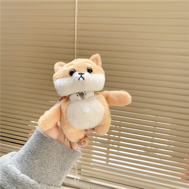 Compatible with Apple, Plush Shiba Inu Protective Cover Apple Wireless Bluetooth Headset Case Airpodspro Cute Female